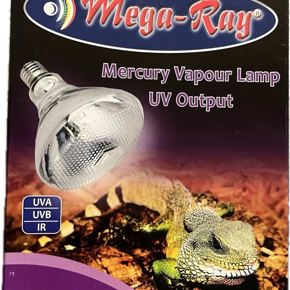Mega Ray Mercury Vapour Lamp UV Output Best Reptile Lighting 100W NIB 2 BOXES